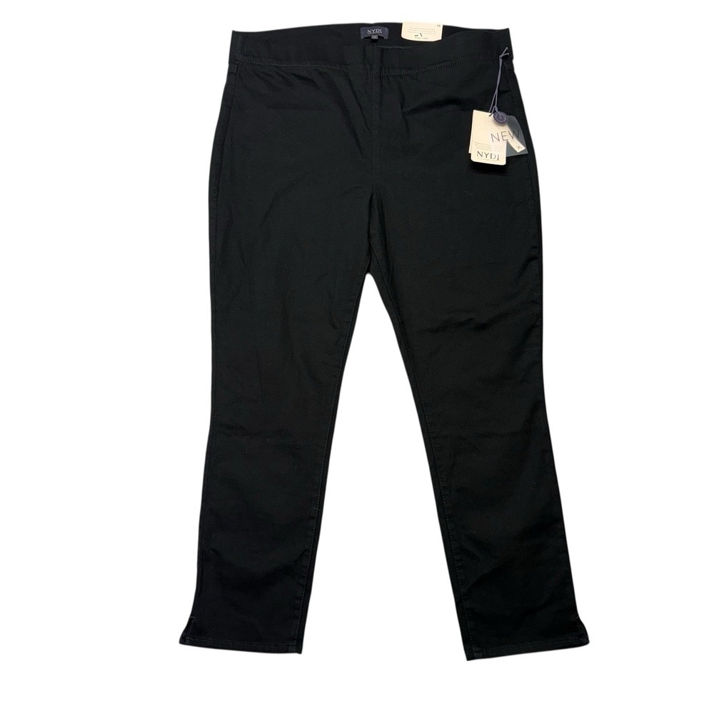 NYDJ Womens Jeans 16 Black Skinny Ankle Pull On Mid Rise Stretch Waist NWT